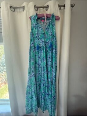 lilly pulitzer destini maxi dress Lilly Pulitzer Women's Destini Maxi Dress - Bali Blue Once Upon A Tide